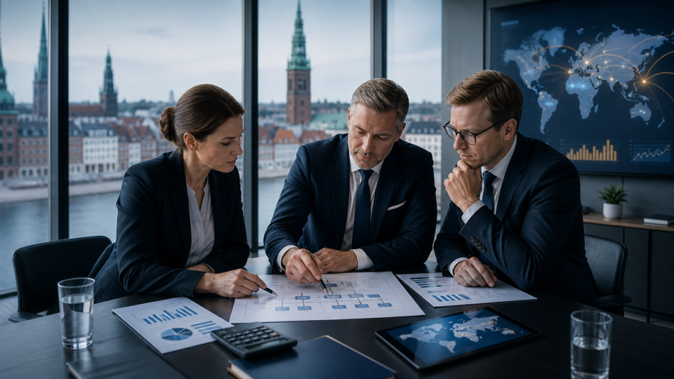 International finance and tax professionals assessing permanent establishment risks in Denmark