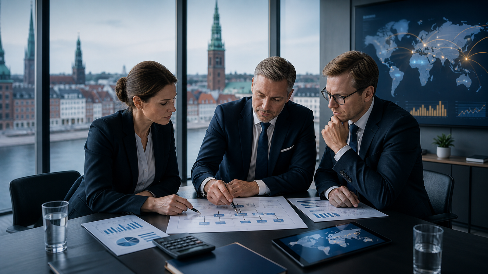 International finance and tax professionals assessing permanent establishment risks in Denmark